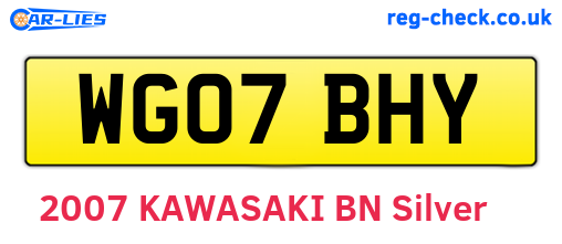 WG07BHY are the vehicle registration plates.