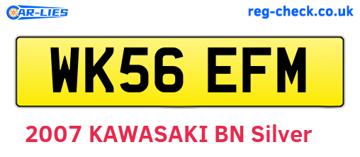 WK56EFM are the vehicle registration plates.