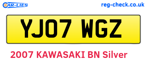 YJ07WGZ are the vehicle registration plates.