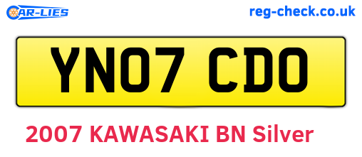 YN07CDO are the vehicle registration plates.