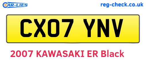 CX07YNV are the vehicle registration plates.