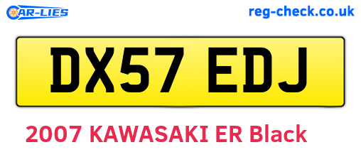 DX57EDJ are the vehicle registration plates.