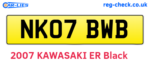NK07BWB are the vehicle registration plates.