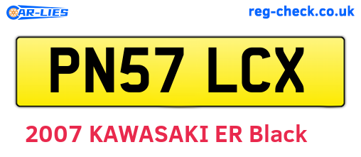 PN57LCX are the vehicle registration plates.