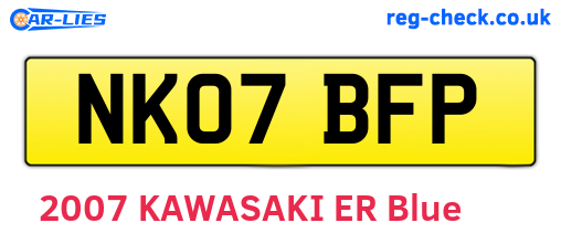 NK07BFP are the vehicle registration plates.
