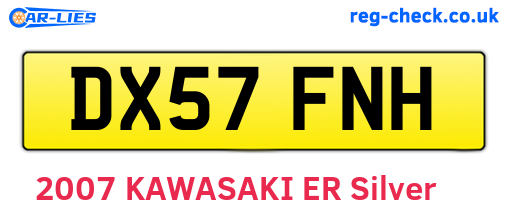 DX57FNH are the vehicle registration plates.