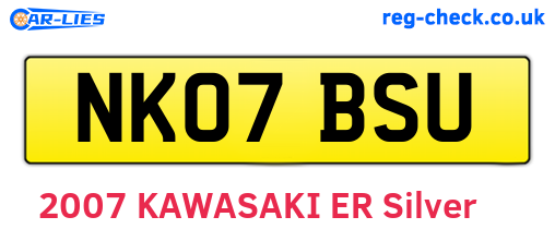 NK07BSU are the vehicle registration plates.
