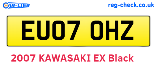 EU07OHZ are the vehicle registration plates.
