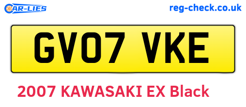 GV07VKE are the vehicle registration plates.