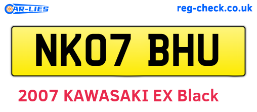 NK07BHU are the vehicle registration plates.