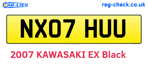 NX07HUU are the vehicle registration plates.