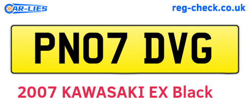 PN07DVG are the vehicle registration plates.