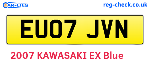 EU07JVN are the vehicle registration plates.