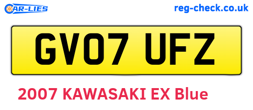 GV07UFZ are the vehicle registration plates.