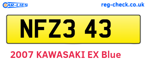 NFZ343 are the vehicle registration plates.