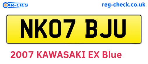NK07BJU are the vehicle registration plates.