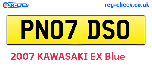 PN07DSO are the vehicle registration plates.
