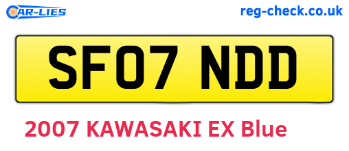 SF07NDD are the vehicle registration plates.