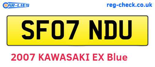 SF07NDU are the vehicle registration plates.