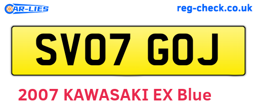SV07GOJ are the vehicle registration plates.