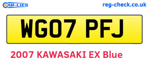 WG07PFJ are the vehicle registration plates.