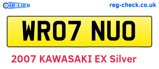 WR07NUO are the vehicle registration plates.