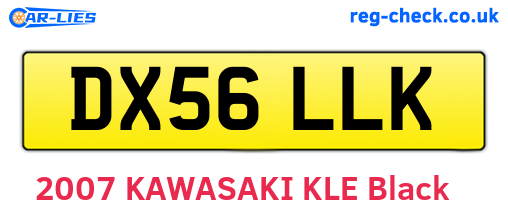 DX56LLK are the vehicle registration plates.