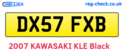 DX57FXB are the vehicle registration plates.