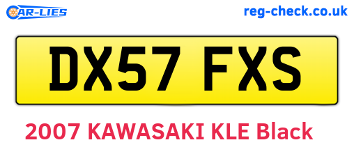 DX57FXS are the vehicle registration plates.
