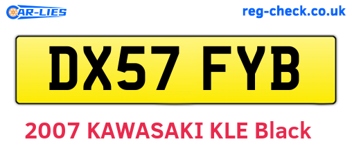 DX57FYB are the vehicle registration plates.