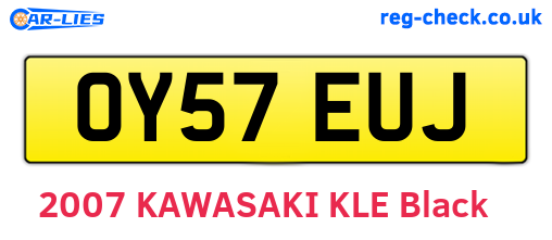 OY57EUJ are the vehicle registration plates.
