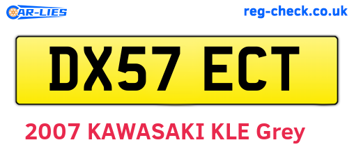 DX57ECT are the vehicle registration plates.