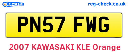PN57FWG are the vehicle registration plates.