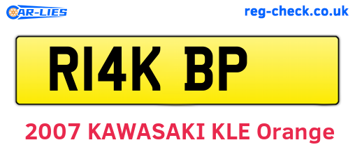 R14KBP are the vehicle registration plates.