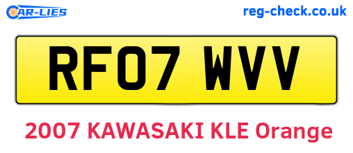 RF07WVV are the vehicle registration plates.