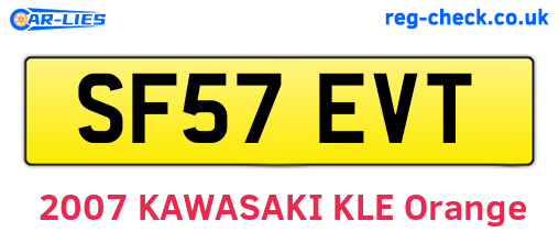 SF57EVT are the vehicle registration plates.