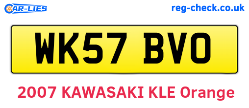 WK57BVO are the vehicle registration plates.