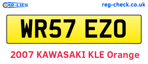 WR57EZO are the vehicle registration plates.
