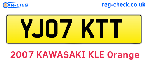 YJ07KTT are the vehicle registration plates.