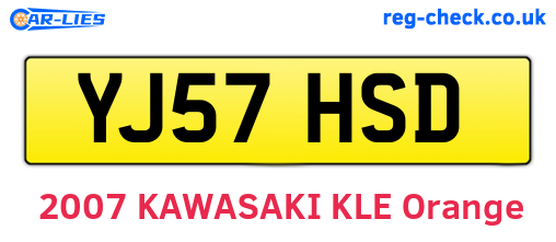 YJ57HSD are the vehicle registration plates.