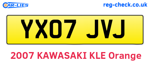 YX07JVJ are the vehicle registration plates.