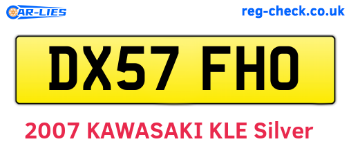 DX57FHO are the vehicle registration plates.