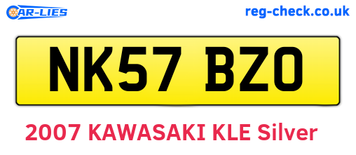 NK57BZO are the vehicle registration plates.