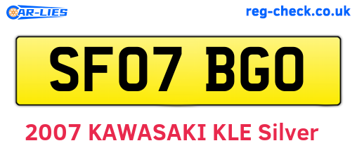 SF07BGO are the vehicle registration plates.