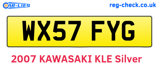 WX57FYG are the vehicle registration plates.