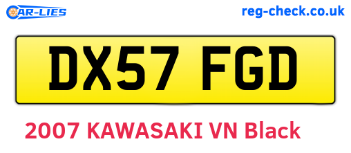 DX57FGD are the vehicle registration plates.