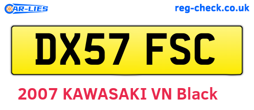 DX57FSC are the vehicle registration plates.
