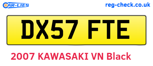 DX57FTE are the vehicle registration plates.