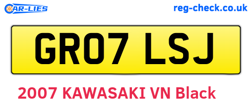 GR07LSJ are the vehicle registration plates.