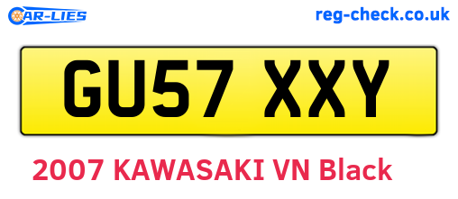 GU57XXY are the vehicle registration plates.